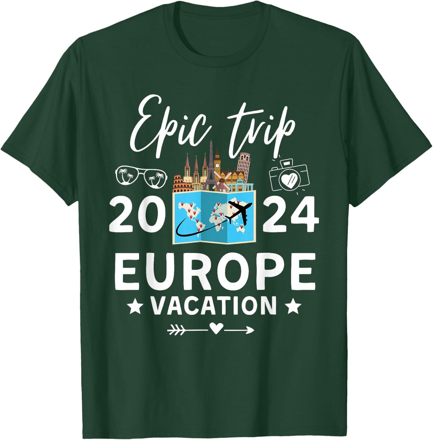 Europe Epic Trip Vacation 2024 Reunion Trip Making Memories T-Shirt - T-Shirt | Forest