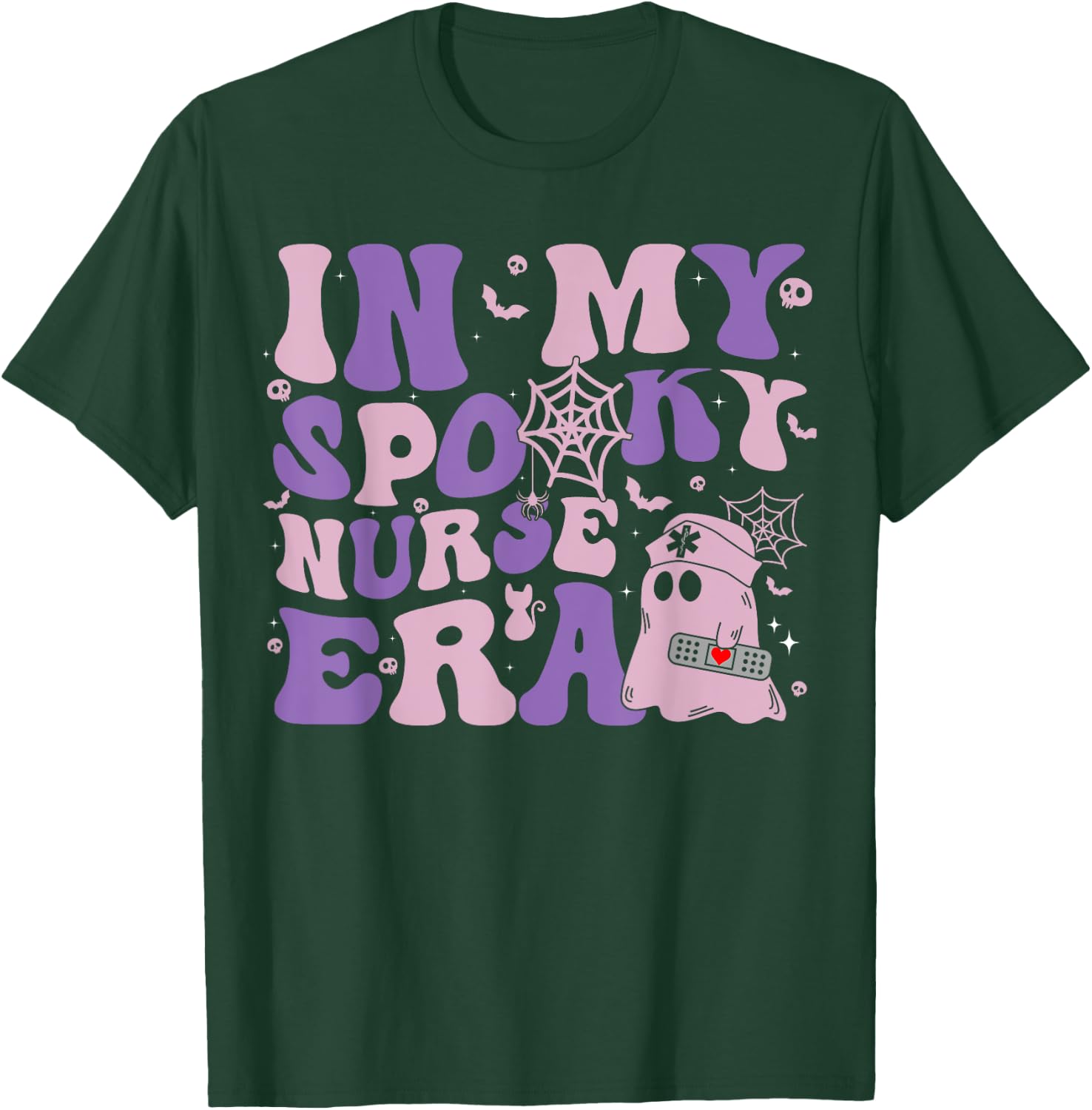 Retro Groovy Halloween In My Spooky Nurse Era Scary RN T-Shirt - T-Shirt | Forest