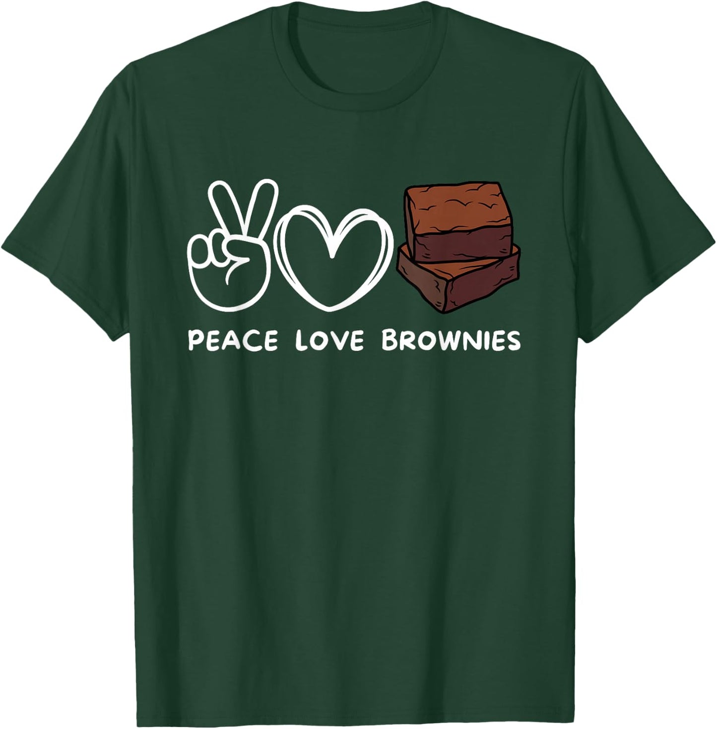 Peace, Love Brownies Retro Brownies Lover Food Lover T-Shirt - T-Shirt | Forest