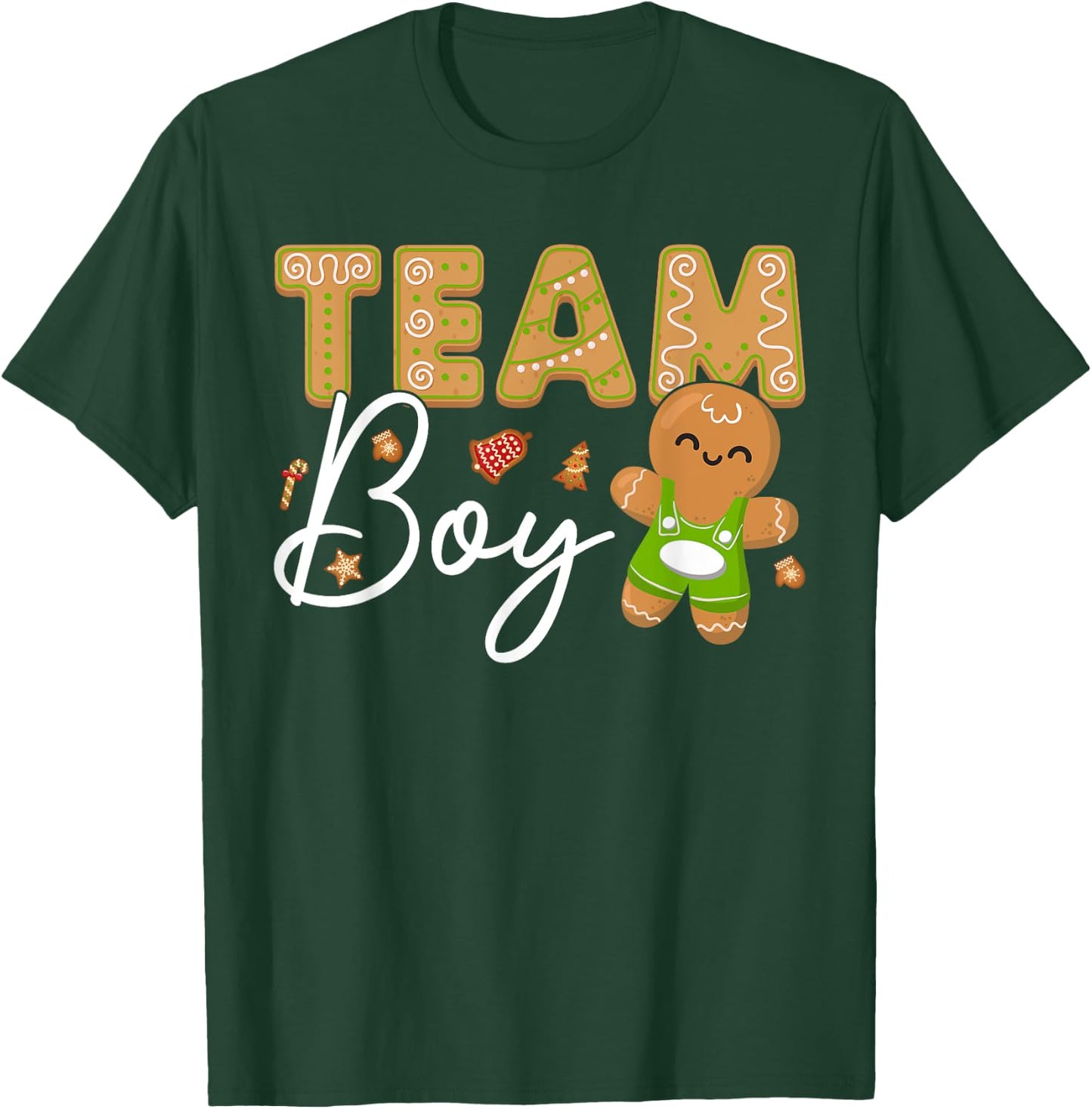Gingerbread Christmas Team Girl Gender Reveal Baby Shower T-Shirt - T-Shirt | Forest