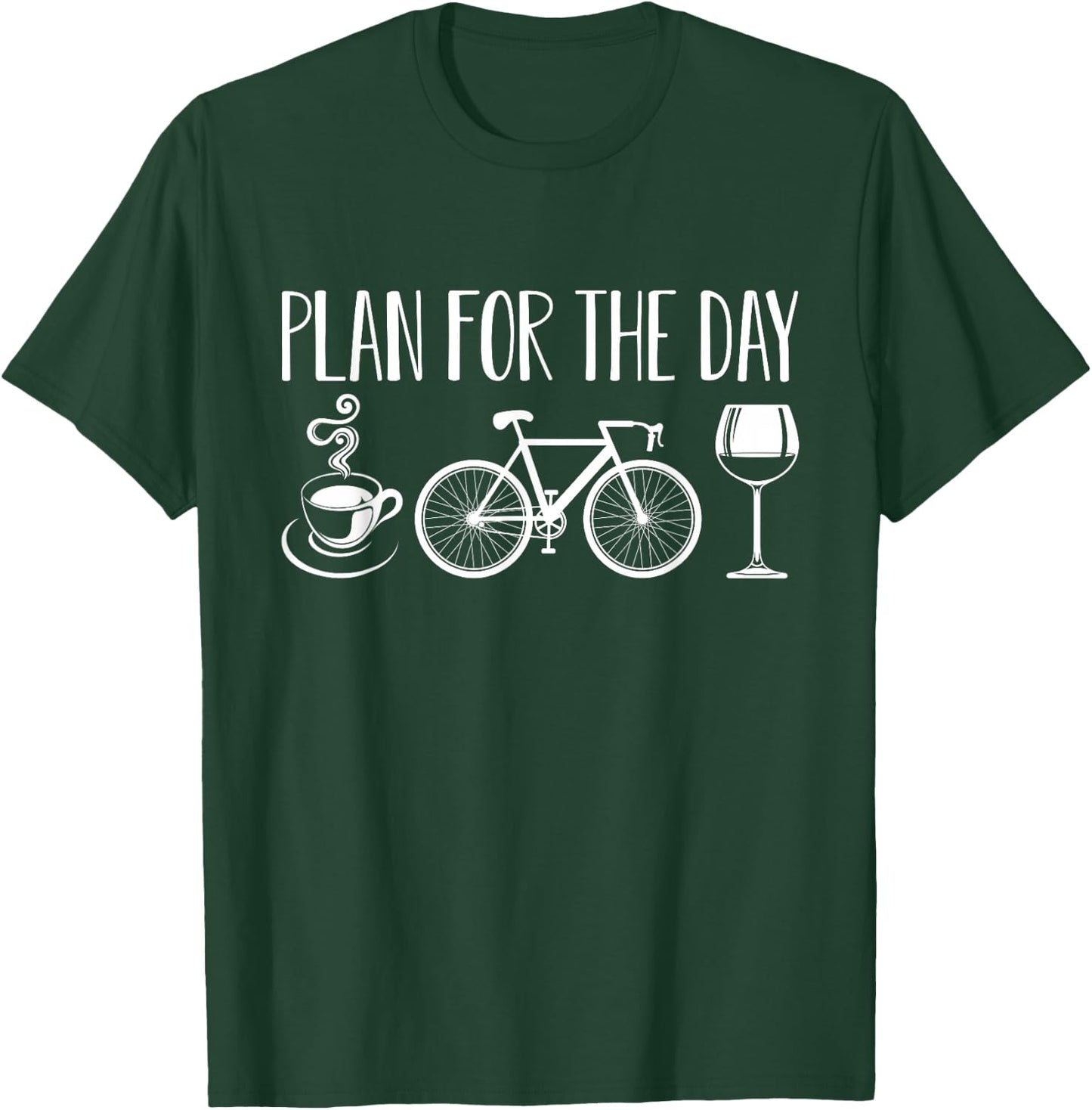 Funny Coffee Bicycle Funny Bikes Electric Wine Lover Mom Dad T-Shirt - T-Shirt | Forest