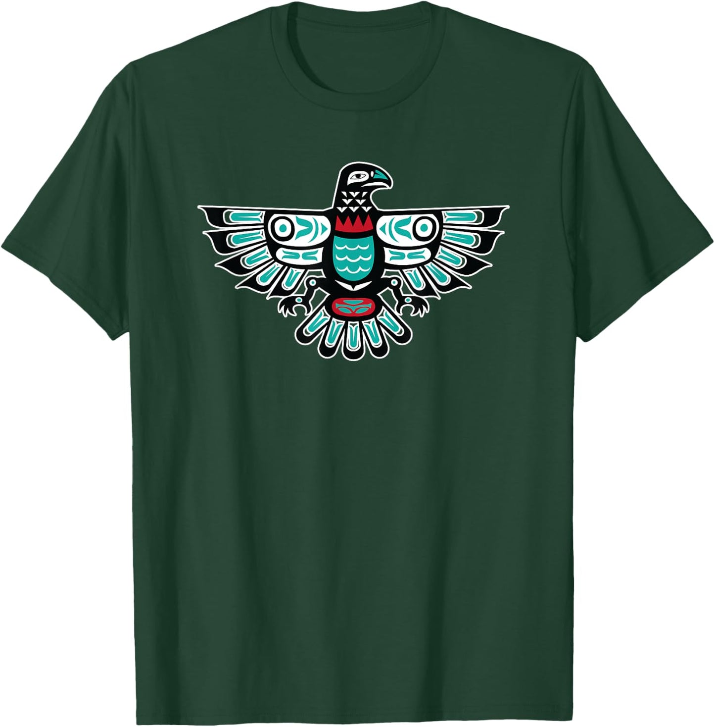 Alaska Native American Art Tlingit Haida Eagle Tribal T-Shirt - T-Shirt | Forest