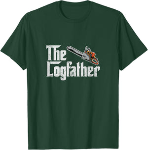 The Log Father Arborist Dad Chainsaw Tree Cutter Distressed T-Shirt - T-Shirt | Forest