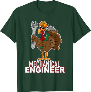 Mechanical Engineer Thanksgiving Turkey Mechanical Engineer T-Shirt - T-Shirt | Forest