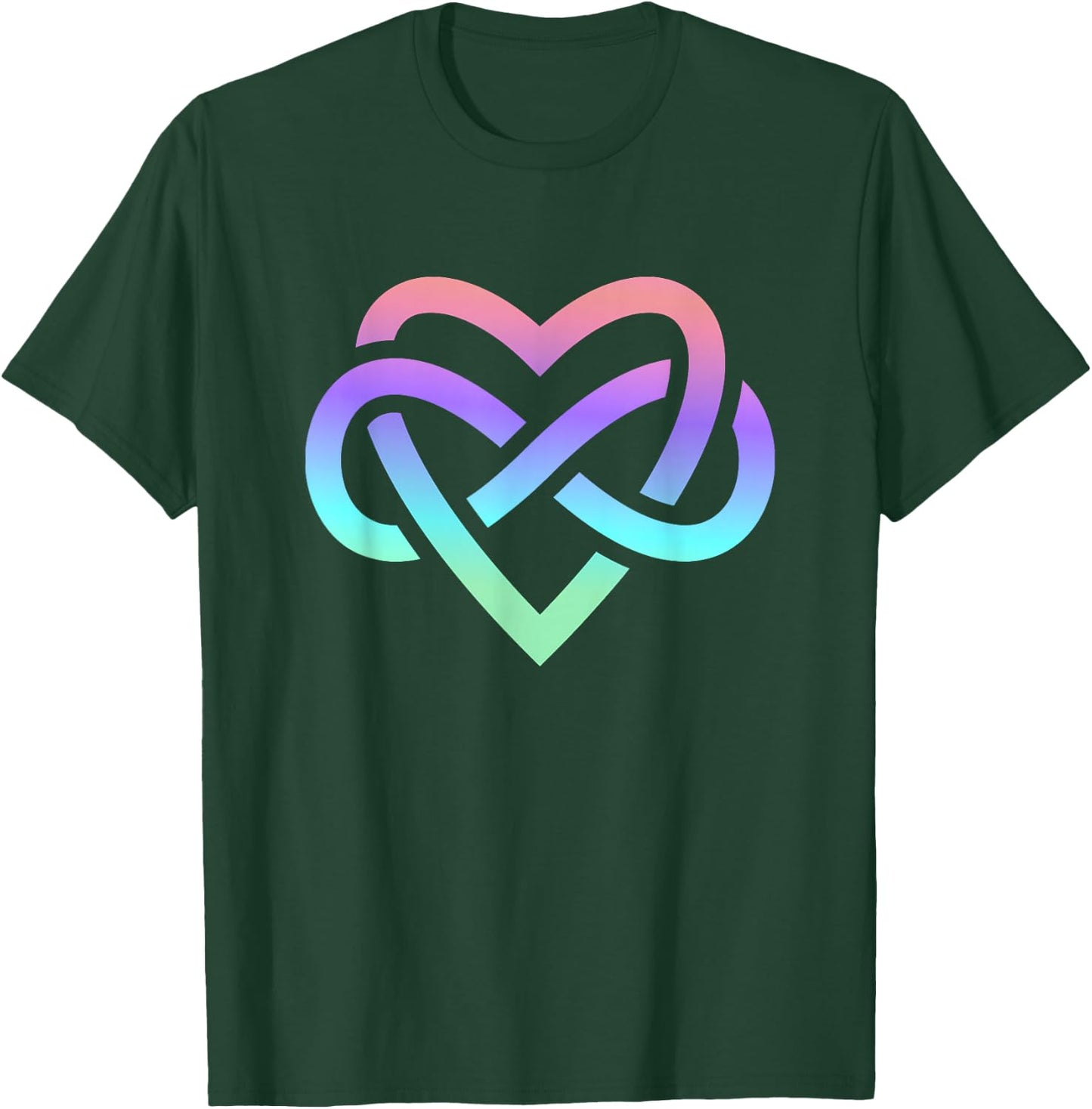 Polyamory Infinity Symbol Polyamorous Throuple T-Shirt - T-Shirt | Forest