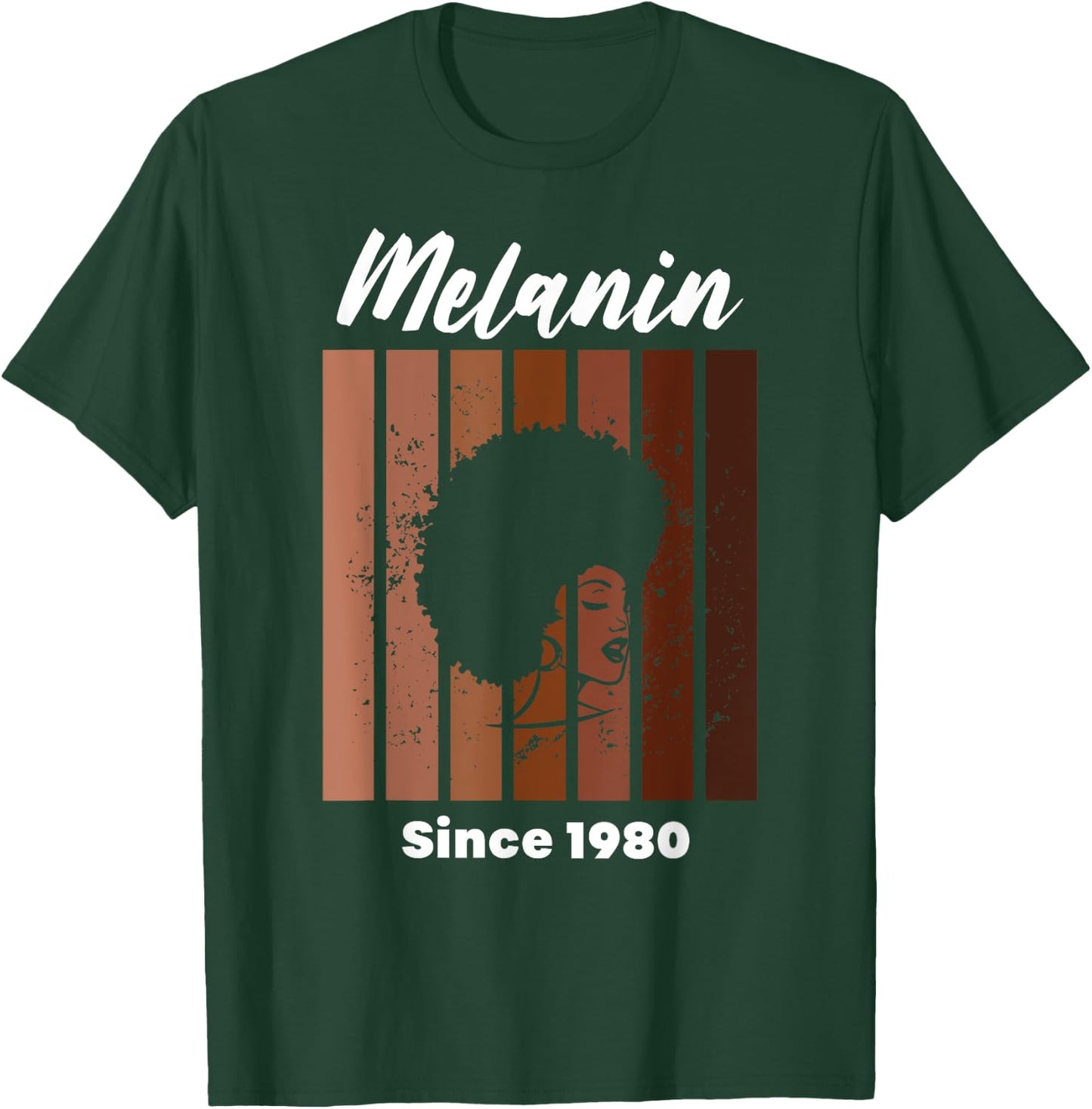 Melanin Since 1980 Black Women Born In 1980 Birthday T-Shirt - T-Shirt | Forest
