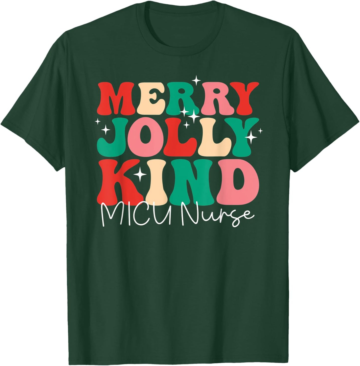 One Jolly Retro Christmas Matching MICU T-Shirt - T-Shirt | Forest