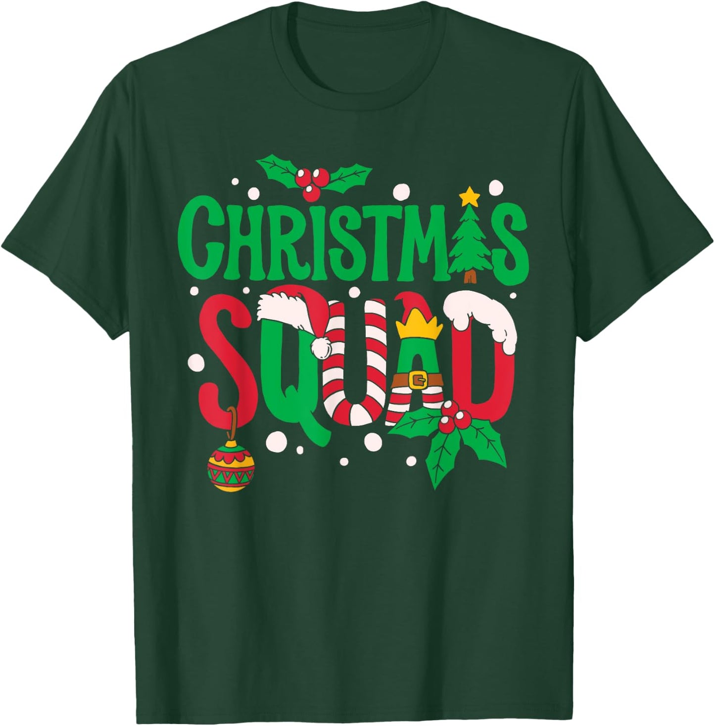 Christmas Squad Santa Elf Family Matching Pajamas Boys Girls T-Shirt - T-Shirt | Forest