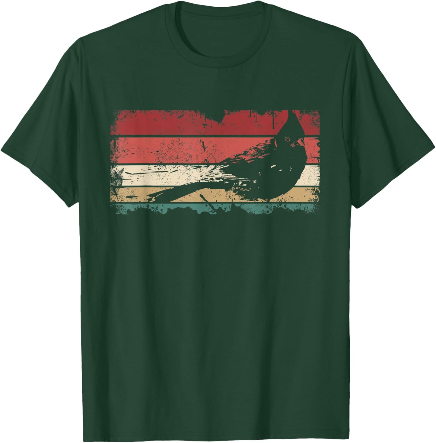 Retro Cardinal Bird Watching - Vintage Red Bird Cardinal T-Shirt - T-Shirt | Forest