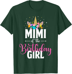 Mimi Of The Birthday Girl Unicorn Girls Family Matching T-Shirt - T-Shirt | Forest
