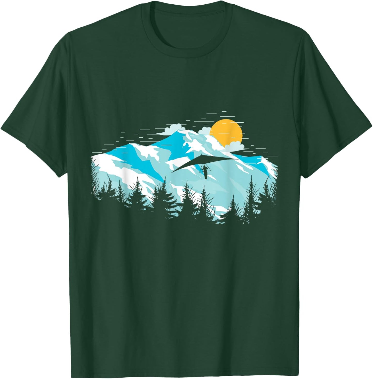 Mountains landscape sunset hang glider T-Shirt - T-Shirt | Forest