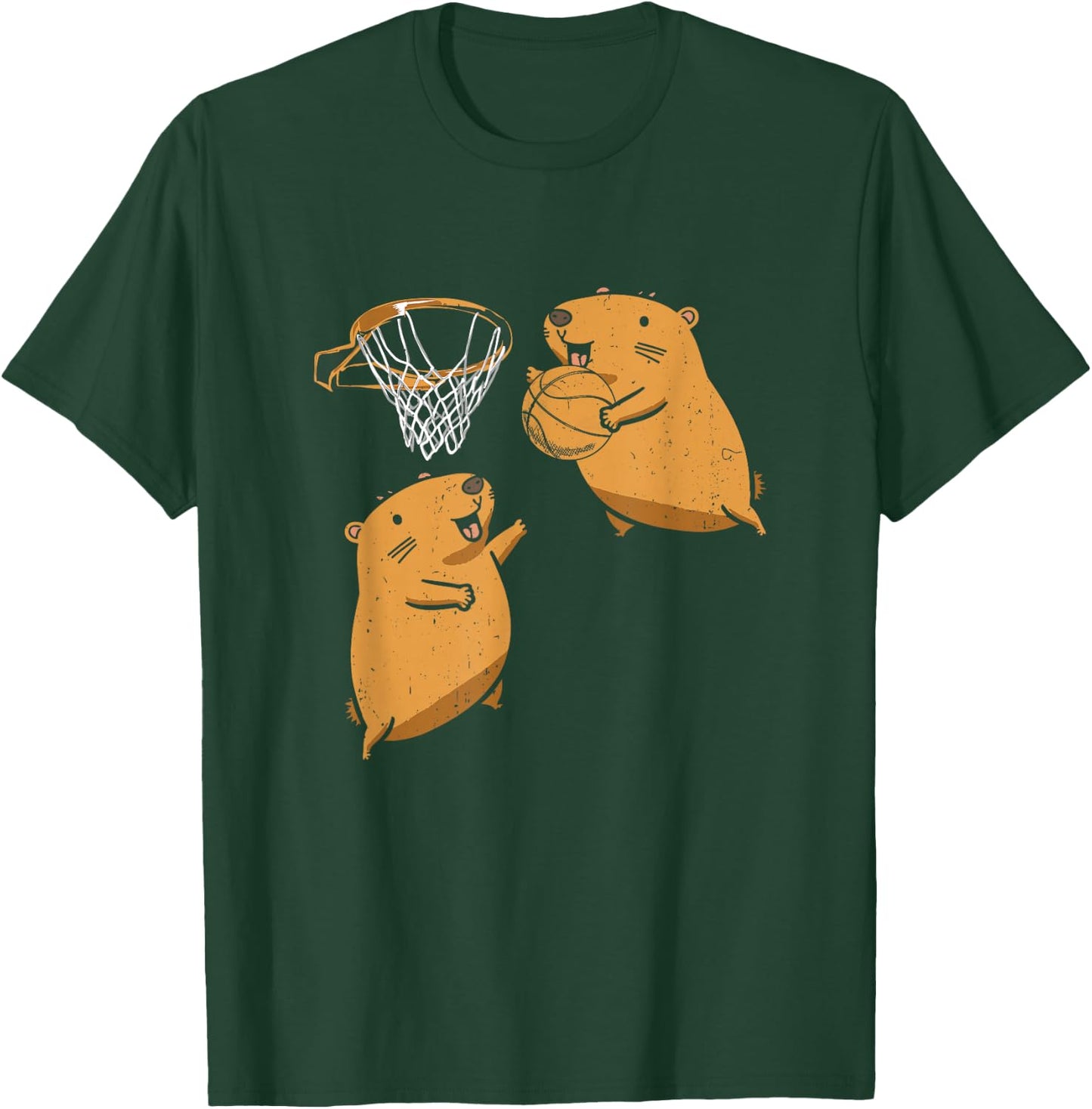Capybara Playing Basketball Sports Rodent Animal Lover T-Shirt - T-Shirt | Forest