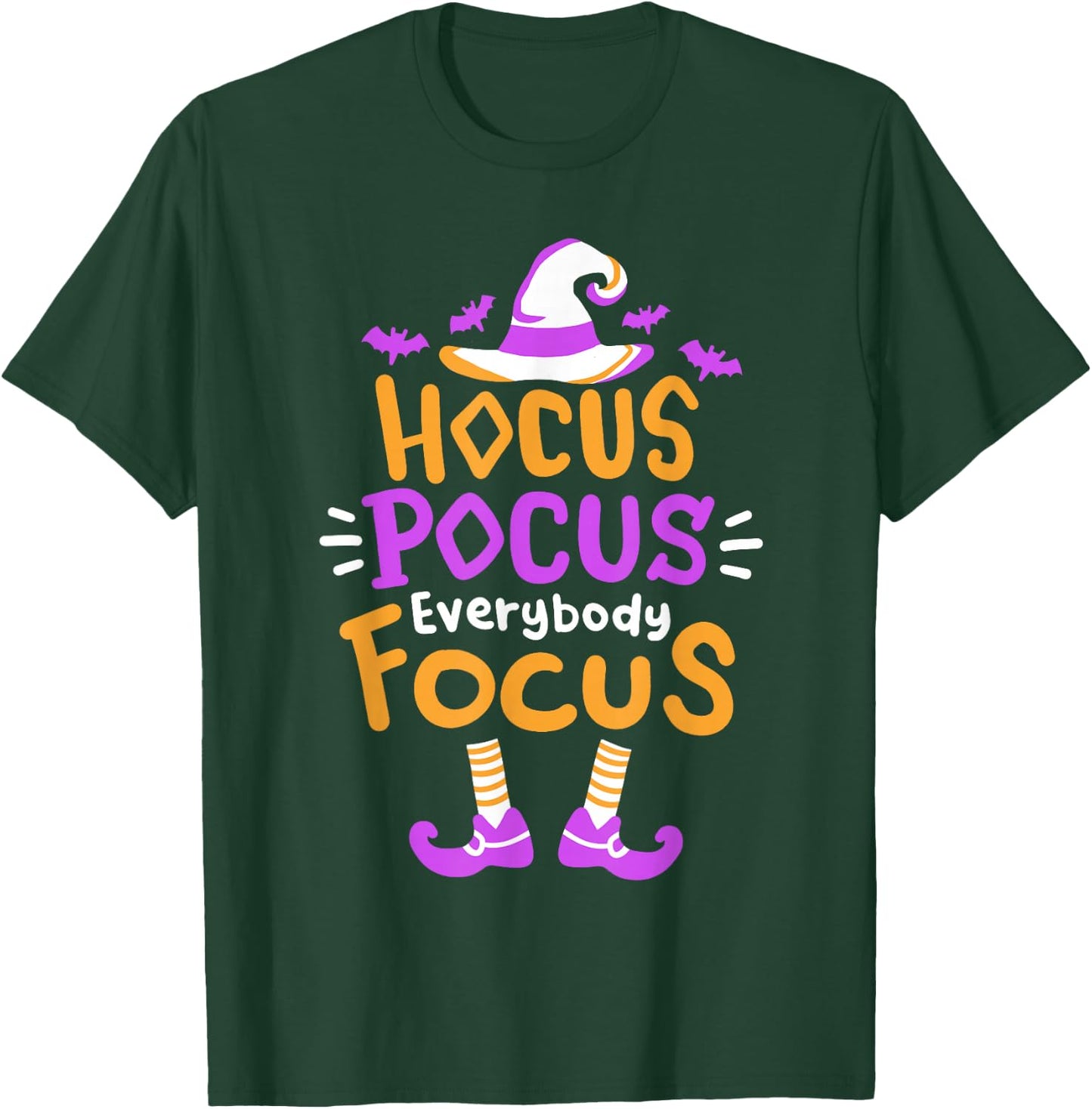 Hocus Pocus Everybody Focus Funny Halloween Costume Teachers T-Shirt - T-Shirt | Forest
