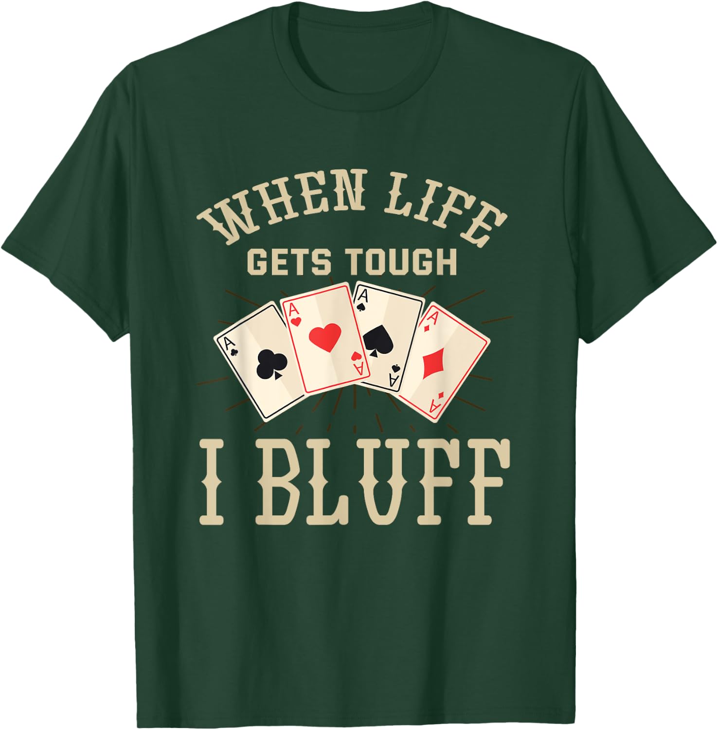 Funny Poker Player Graphic - Playing Poker T-Shirt - T-Shirt | Forest