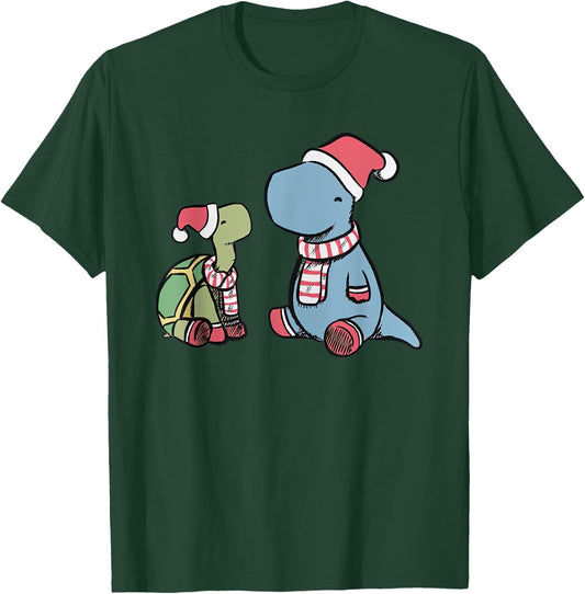 Christmas Tortoise Dino T-Shirt - T-Shirt | Forest