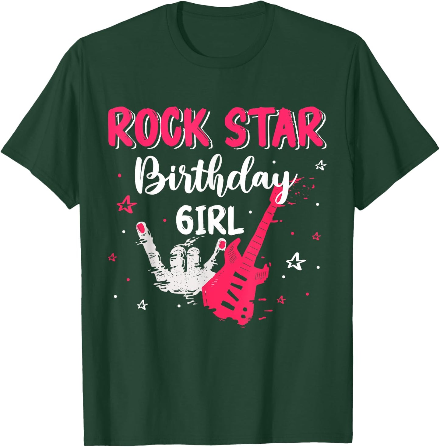 Rockstar Birthday Girl Rock Star Themed Birthday Party Music T-Shirt - T-Shirt | Forest