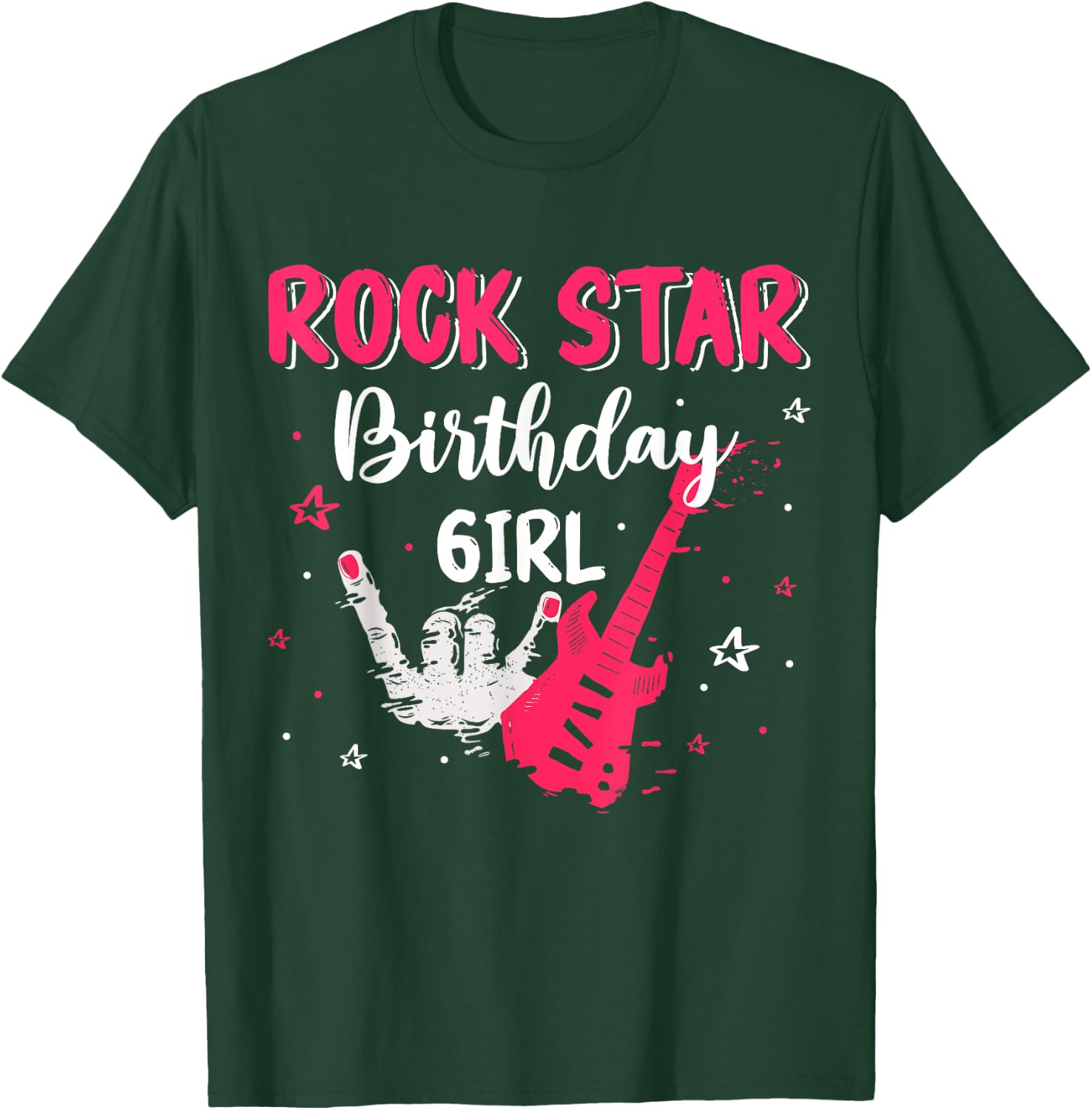 Rockstar Birthday Girl Rock Star Themed Birthday Party Music T-Shirt - T-Shirt | Forest