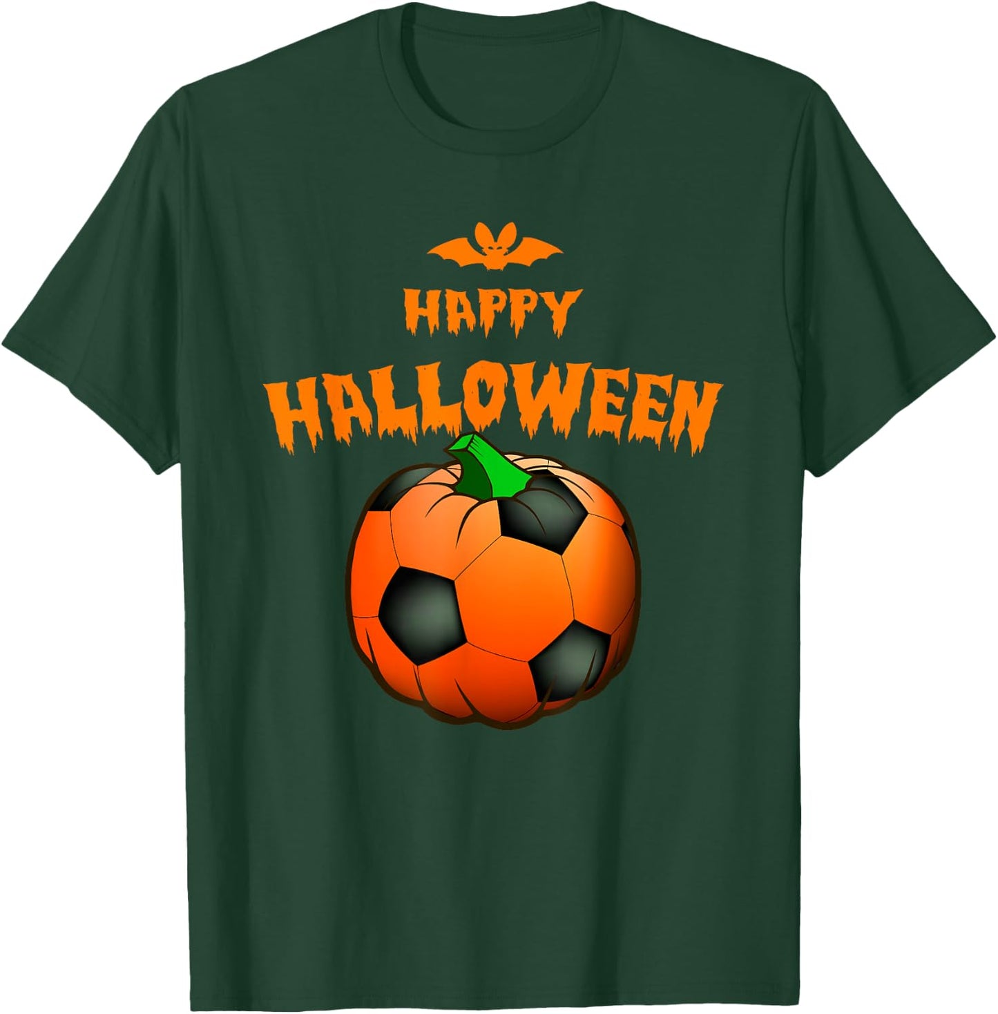 Pumpkin Soccer Ball Lazy Halloween Costume Cool Sport T-Shirt - T-Shirt | Forest