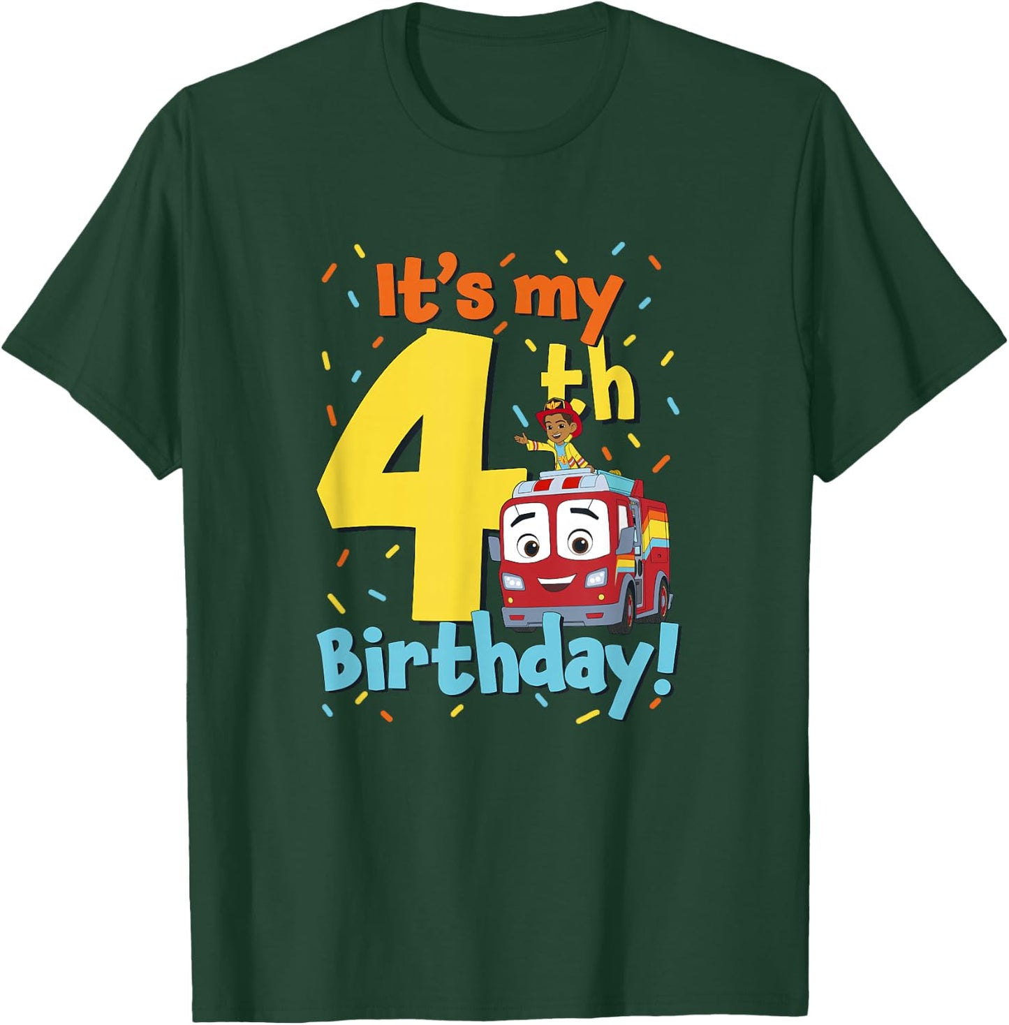 Disney Firebuds It's My 4th Birthday! Flash & Bo Celebration T-Shirt - T-Shirt | Forest