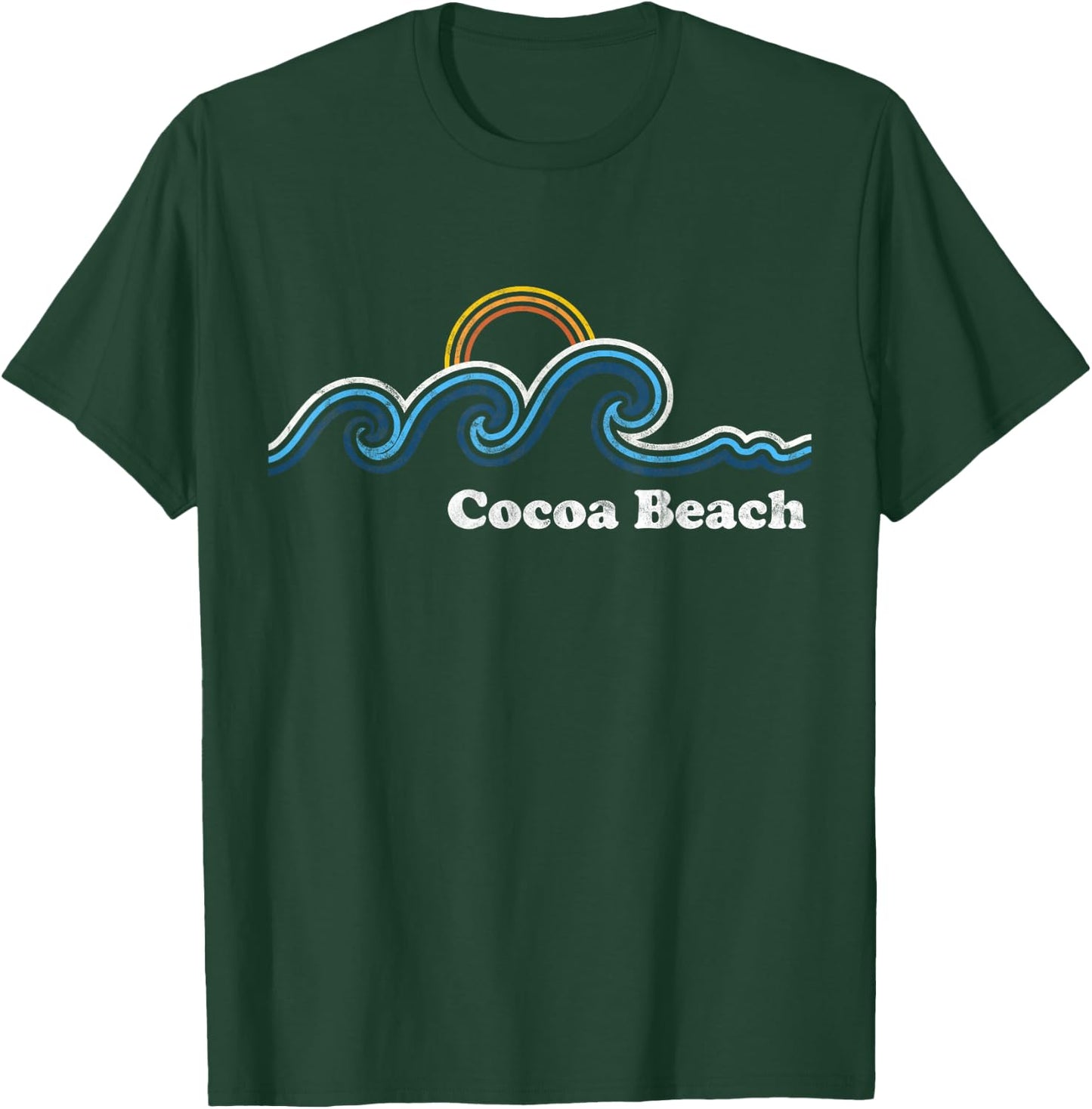 Retro Cocoa Beach Florida FL Vintage Beach Surf Men Women T-Shirt - T-Shirt | Forest