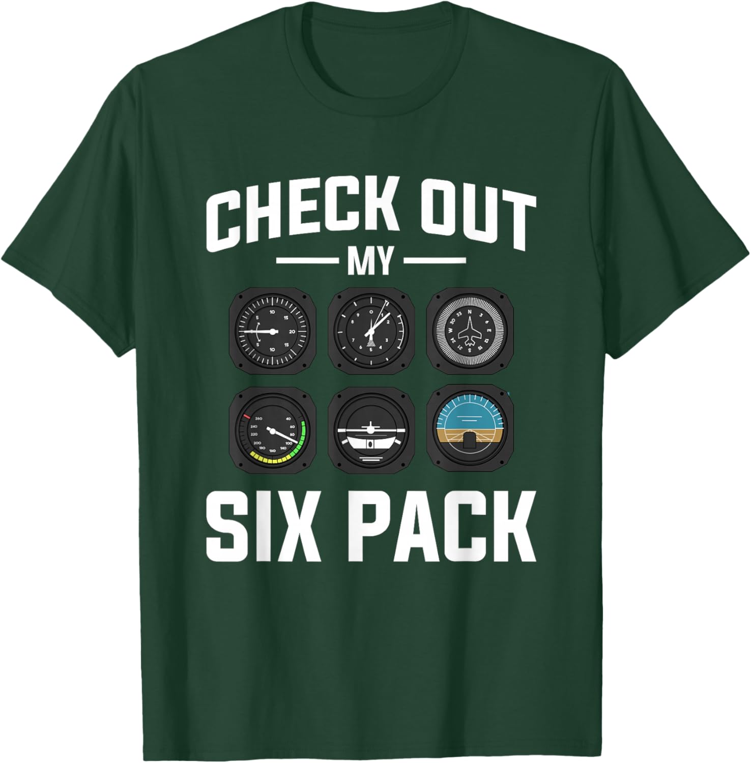Check Out My Six Pack Aviation Aviator Pilot T-Shirt - T-Shirt | Forest