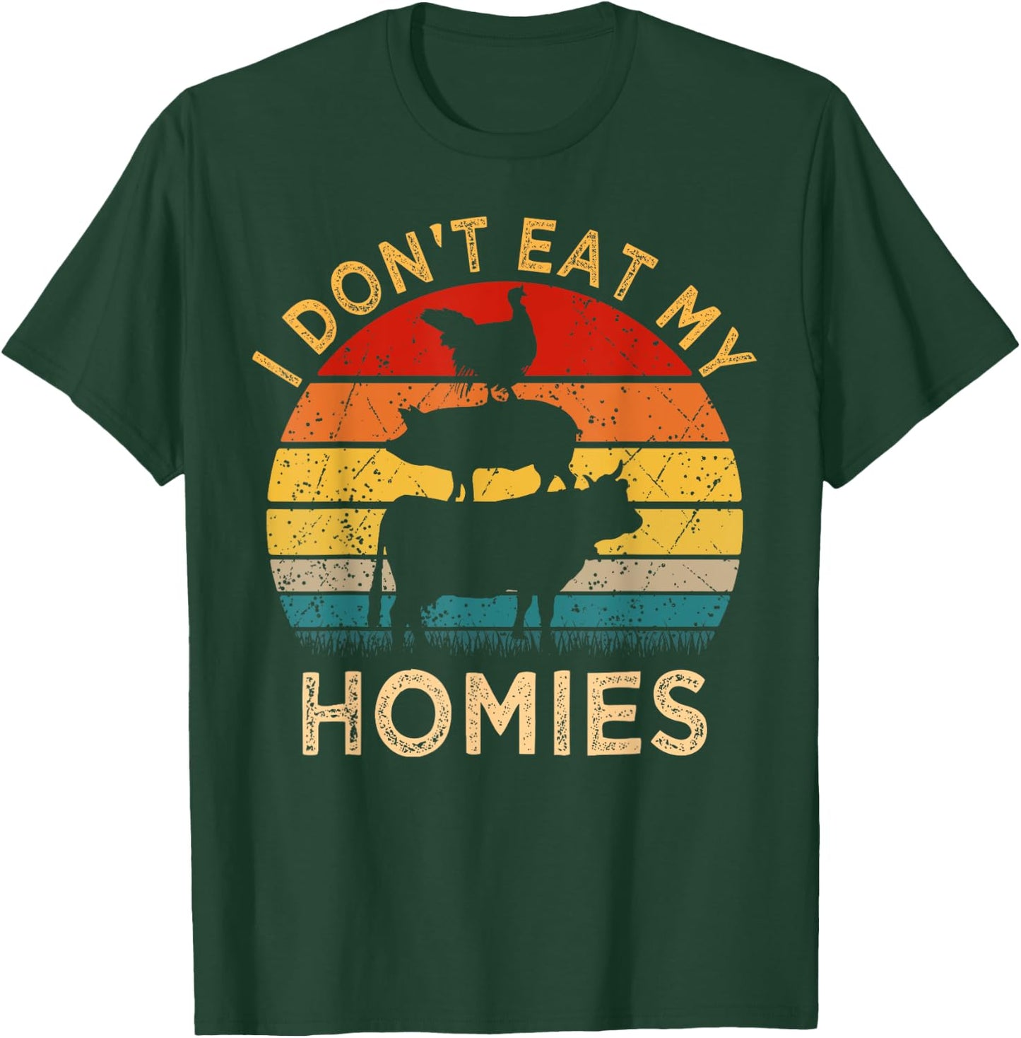Vegetarian I Don't Eat My Homies | Turkey Day Thanksgiving T-Shirt - T-Shirt | Forest