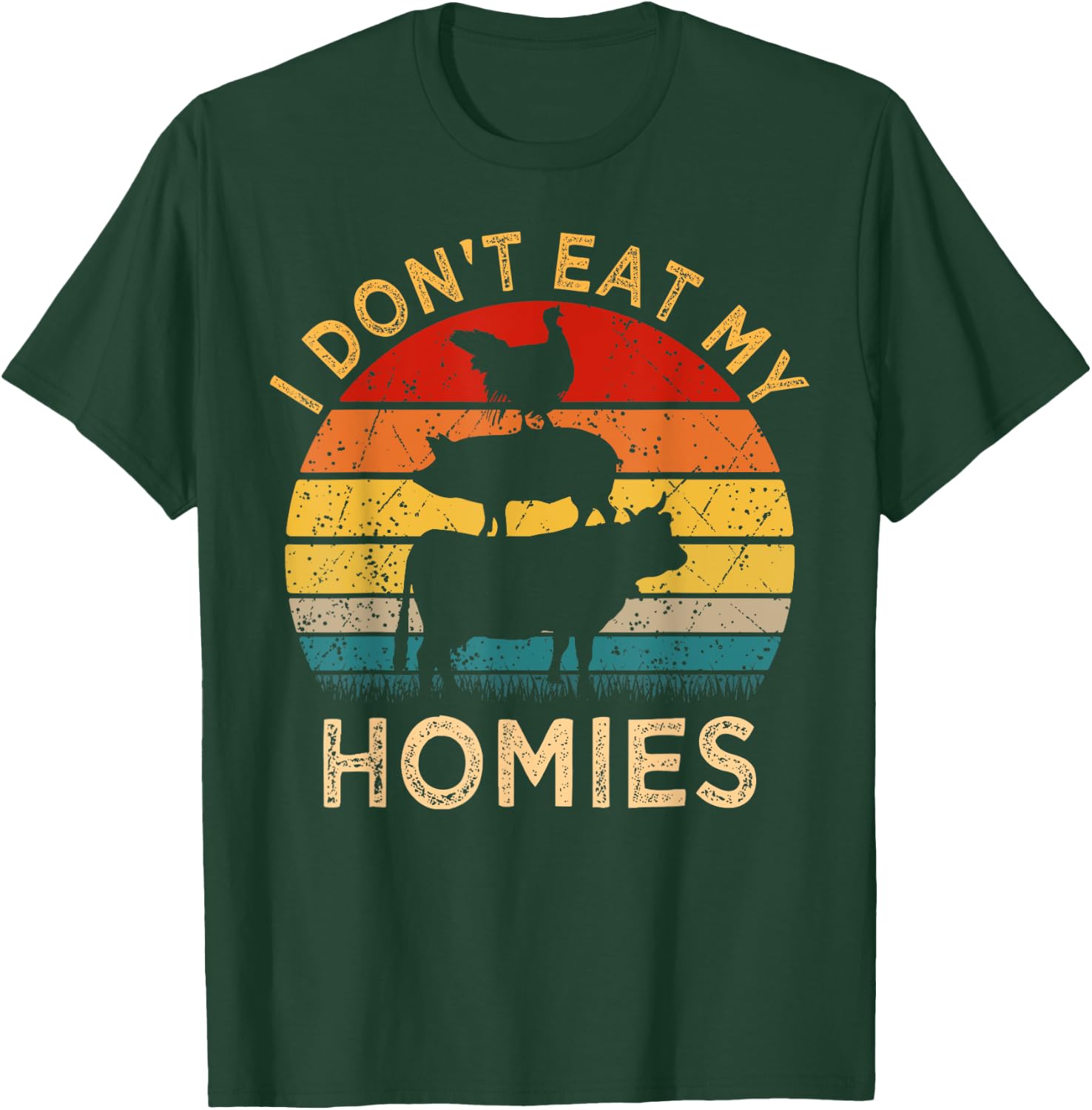 Vegetarian I Don't Eat My Homies | Turkey Day Thanksgiving T-Shirt - T-Shirt | Forest