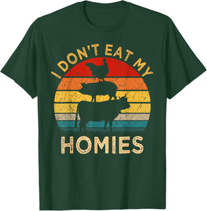 Vegetarian I Don't Eat My Homies | Turkey Day Thanksgiving T-Shirt - T-Shirt | Forest