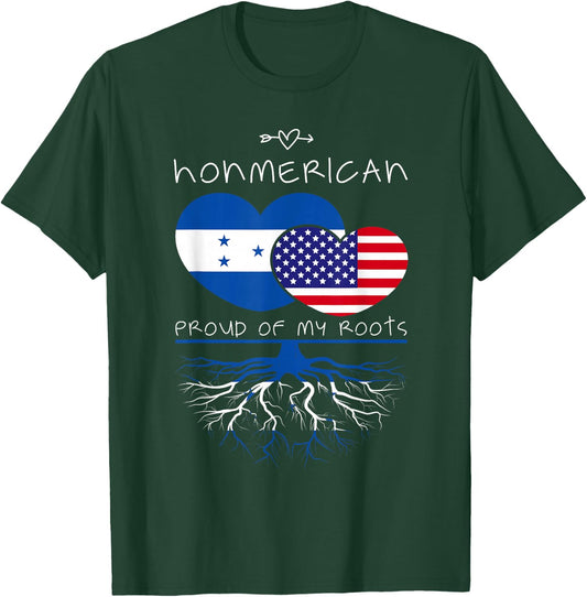 Honduras USA Proud Of Both Countries Honmerican T-Shirt - T-Shirt | Forest
