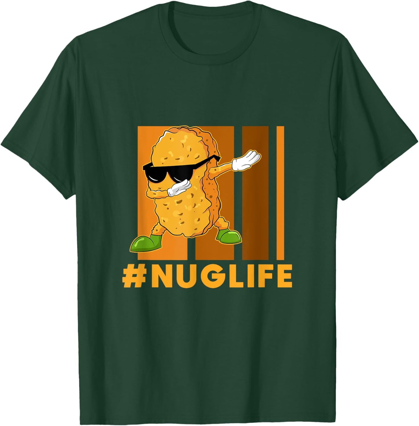 Dinosaur Nugget Gift Ideas Chicken Nugget Lover Dabbing Chicken Nugget Nuggie Lover Hashtag Nug Life T-Shirt - T-Shirt | Forest