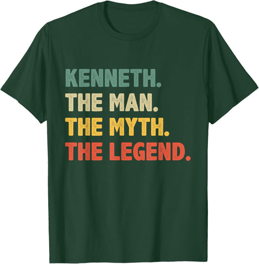 Kenneth The Man The Myth The Legend Vintage Gift Kenneth T-Shirt - T-Shirt | Forest