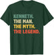 Kenneth The Man The Myth The Legend Vintage Gift Kenneth T-Shirt - T-Shirt | Forest