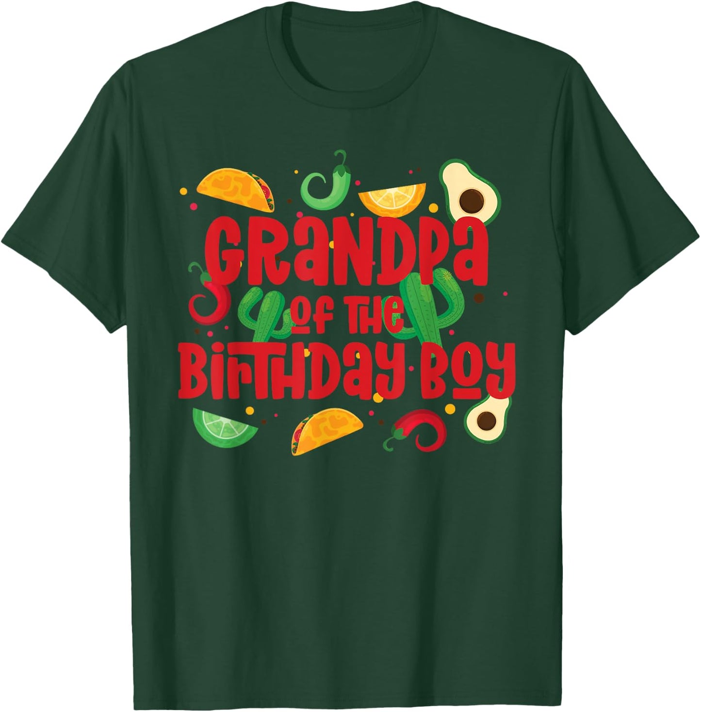 Grandpa Taco Twosday Fiesta Taco Birthday Theme Boy 2yr T-Shirt - T-Shirt | Forest