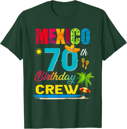 70th Cancun Mexico Birthday Crew Vacation Group Matching T-Shirt - T-Shirt | Forest
