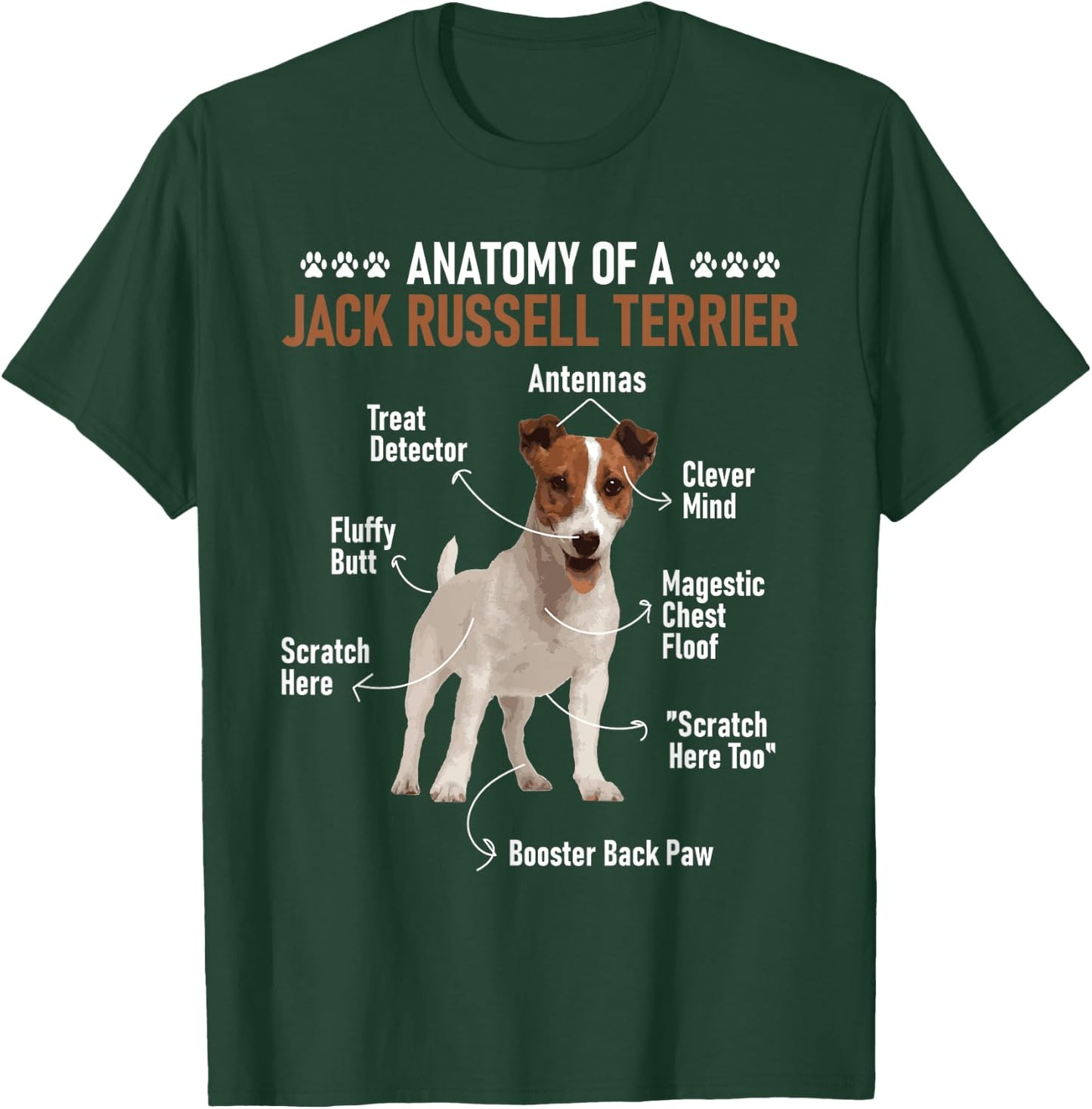 Anatomy Of A Jack Russell Terrier - Dog Owner Animal Lover Women Girls Kids T-Shirt - T-Shirt | Forest