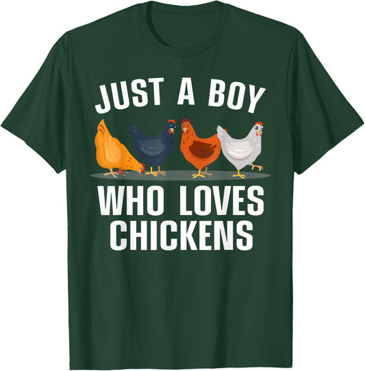 Cute Chicken Design Boys Kids Farming Chicken Lover T-Shirt - T-Shirt | Forest