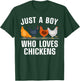 Cute Chicken Design Boys Kids Farming Chicken Lover T-Shirt - T-Shirt | Forest