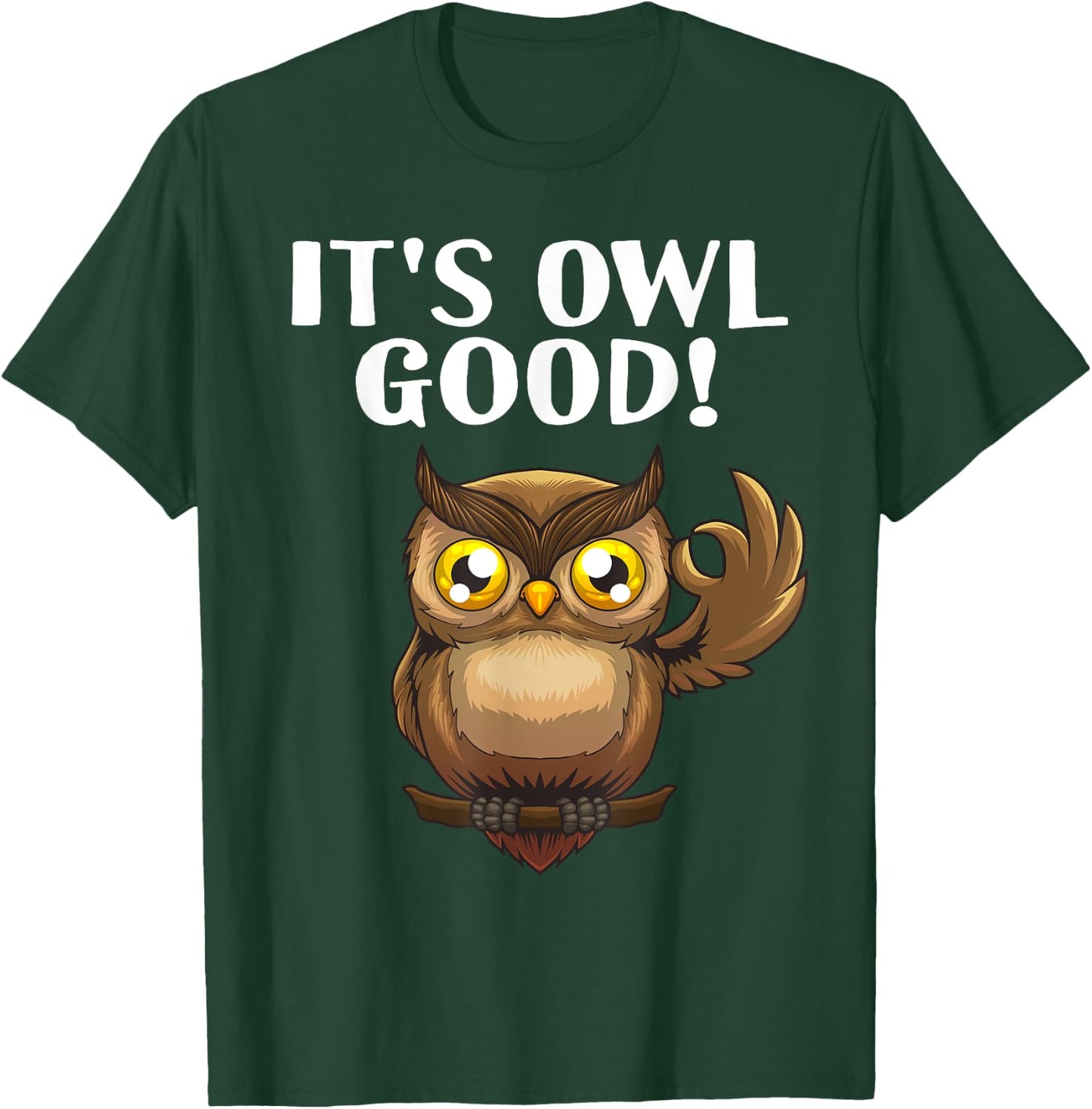 Cute Owl Design Women Nocturnal Bird Zoo Owl Lover T-Shirt - T-Shirt | Forest