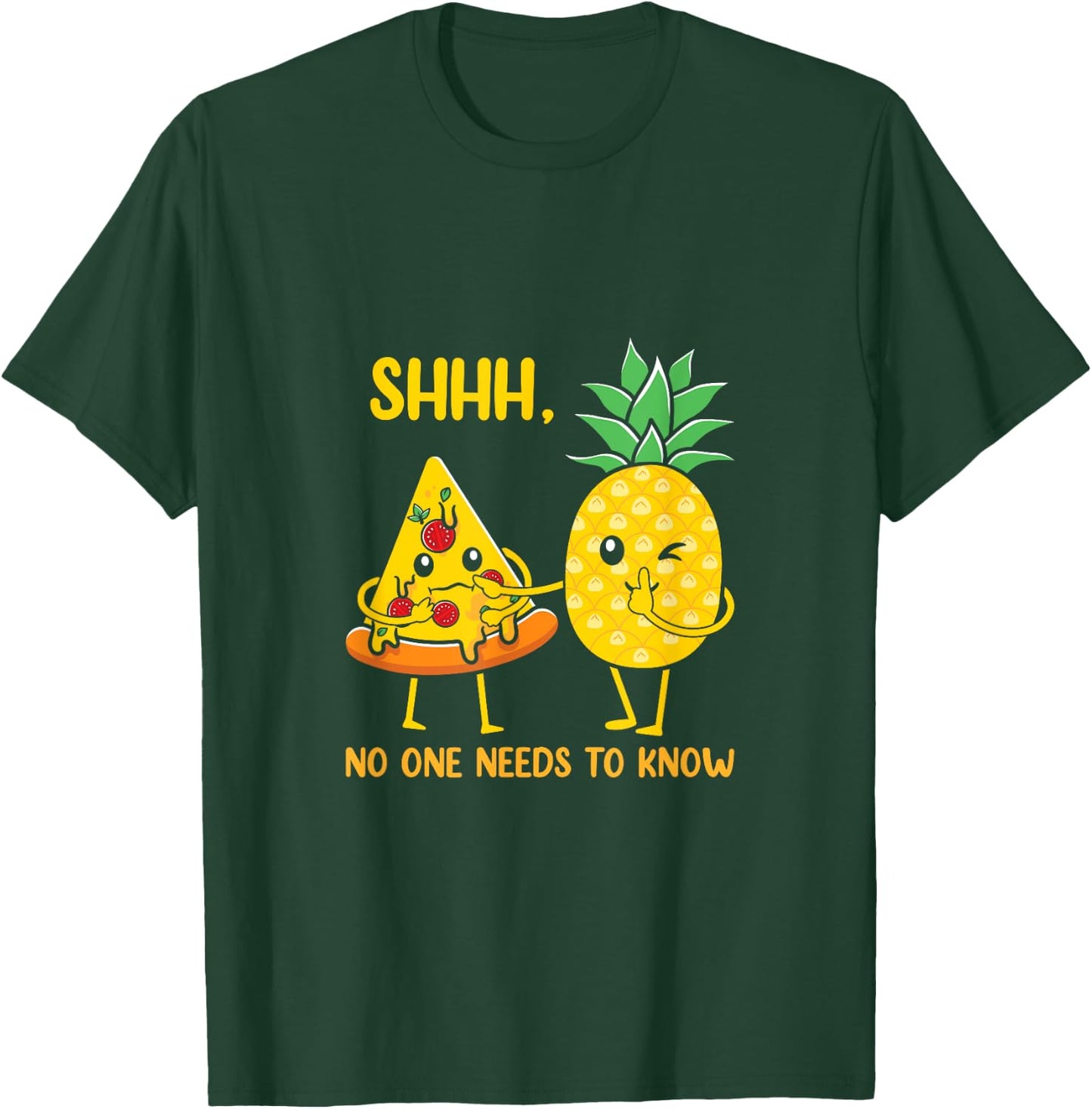Funny Pineapple Pizza Illustration T-Shirt - T-Shirt | Forest