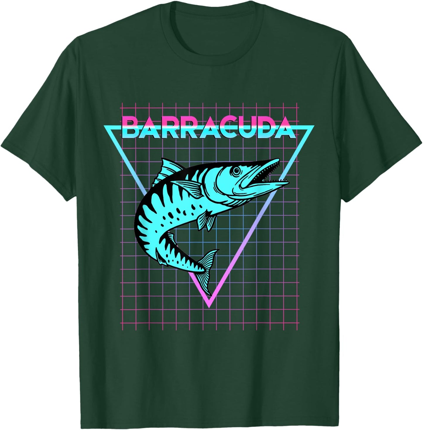 Barracuda Fish Fishing Aesthetic Retro Barracuda T-Shirt - T-Shirt | Forest