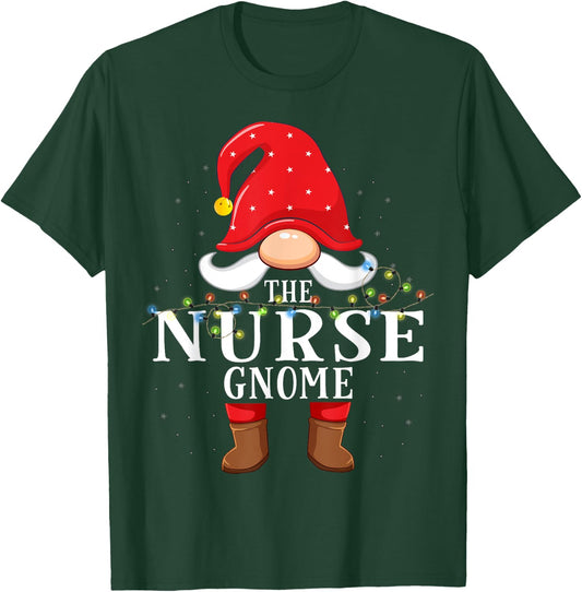 Nurse Gnome Matching Christmas Family Pajama T-Shirt - T-Shirt | Forest