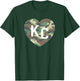 Heart KC Camo Green/Brown Camouflage KC Hearts Kansas City T-Shirt - T-Shirt | Forest