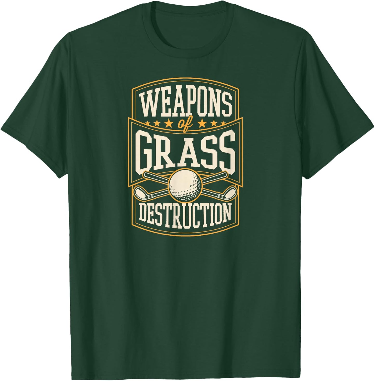 Weapons Of Grass Destruction Funny Golf Dad Joke Club Ball T-Shirt - T-Shirt | Forest