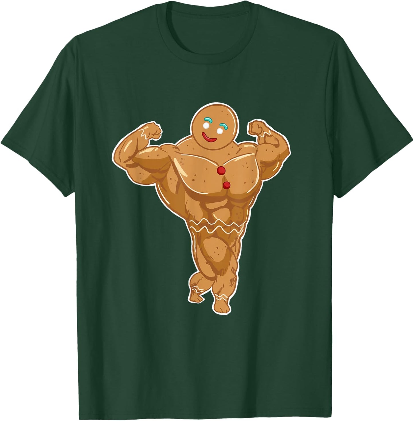 Miftees Christmas Superhero Gingerbread Man T-Shirt - T-Shirt | Forest