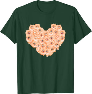 Pomeranian Hearts - Valentine's Day Dog Owner Pet Groomer T-Shirt - T-Shirt | Forest