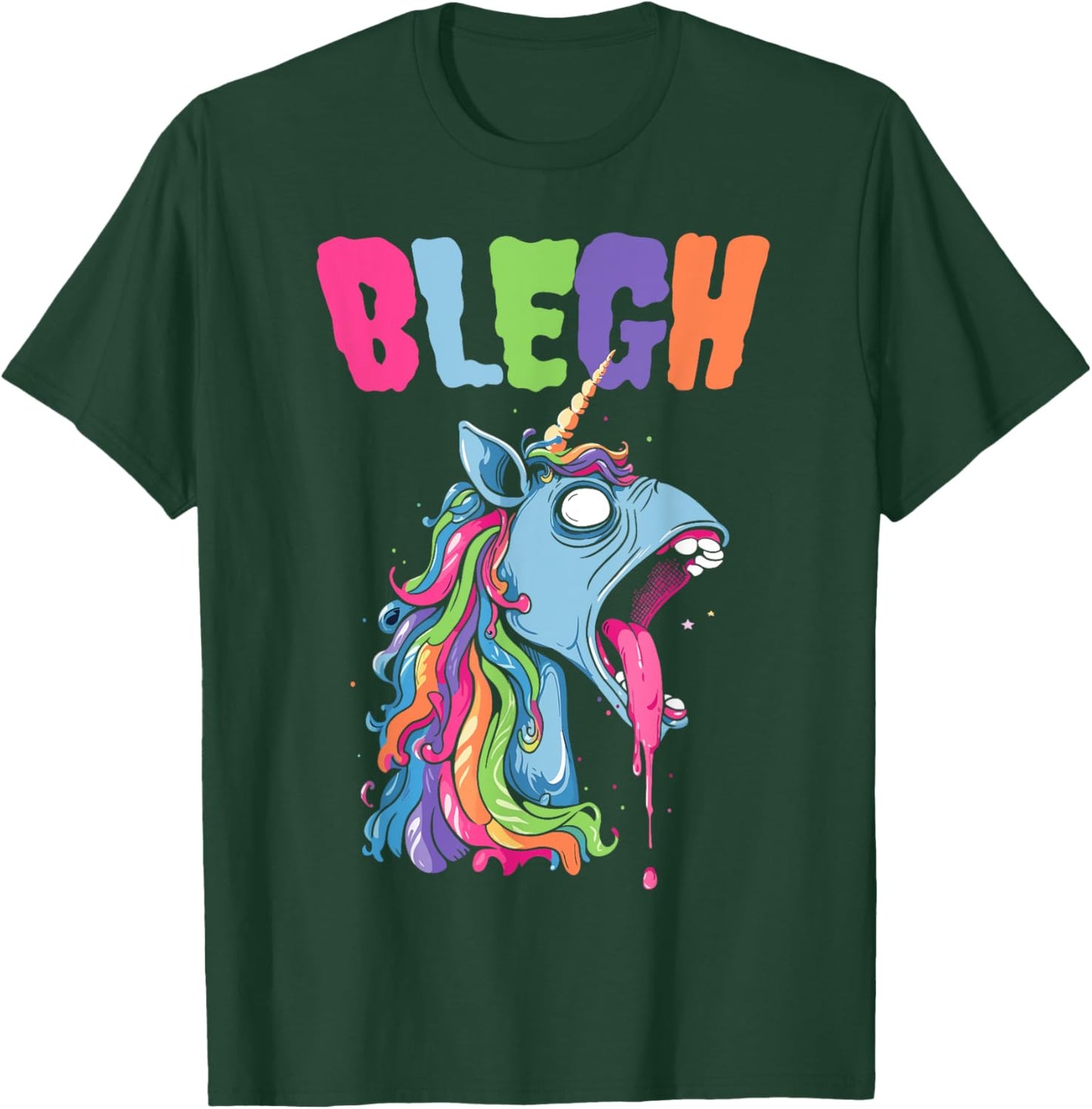 Live Laugh Blegh Bleghssed Heavy Metal Metalcore Unicorn T-Shirt - T-Shirt | Forest