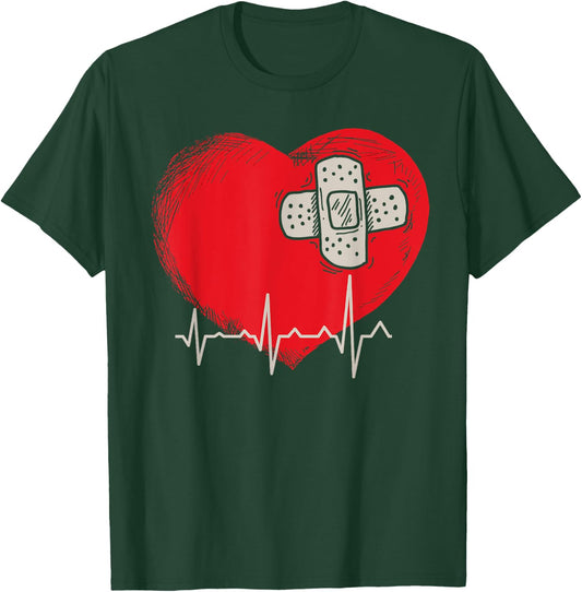 Heart Disease Survivor Awareness Month Support T-Shirt - T-Shirt | Forest
