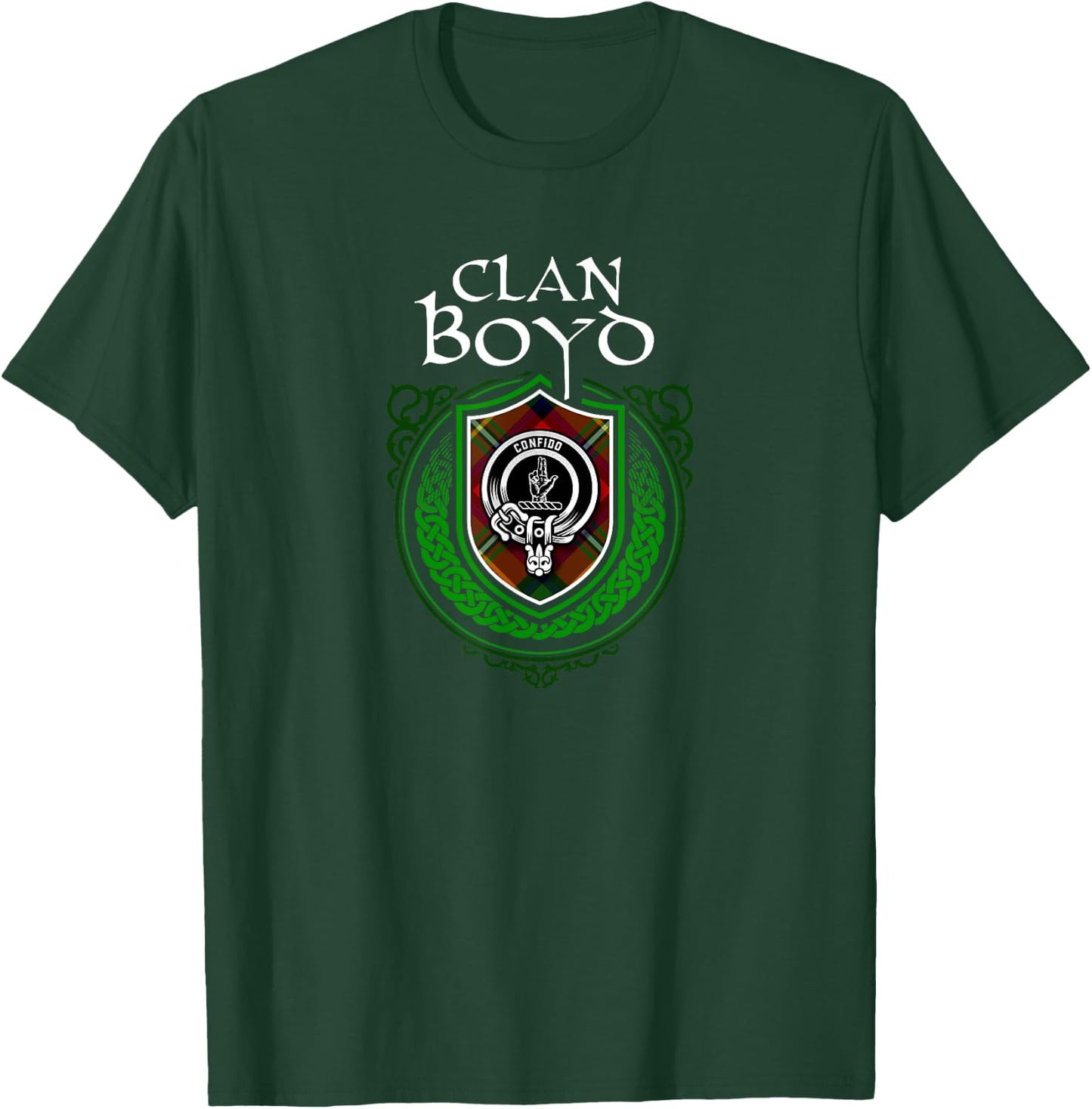 Clan Boyd Surname Scottish Clan Crest Tartan Badge T-Shirt - T-Shirt | Forest