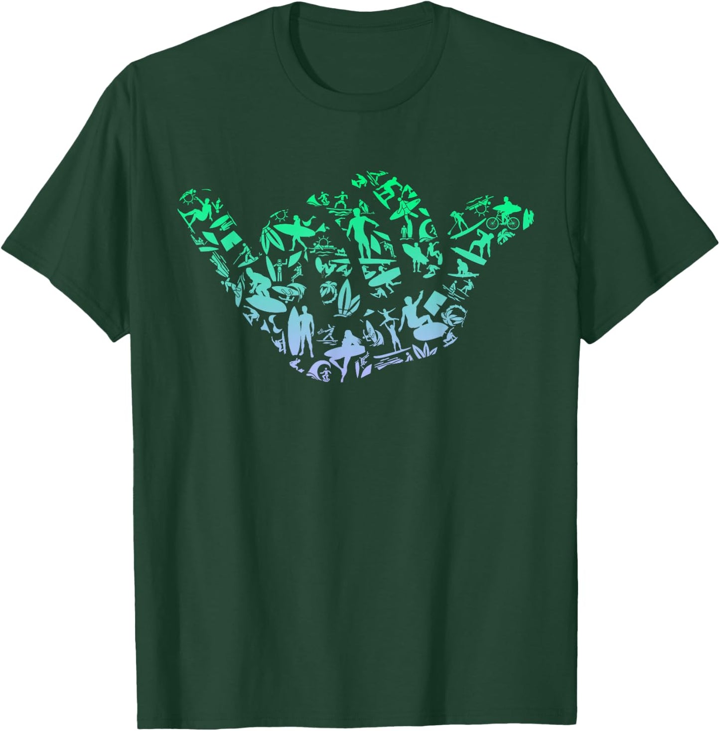 Surf Icons for Surfer | Surf Boys Surfing T-Shirt - T-Shirt | Forest
