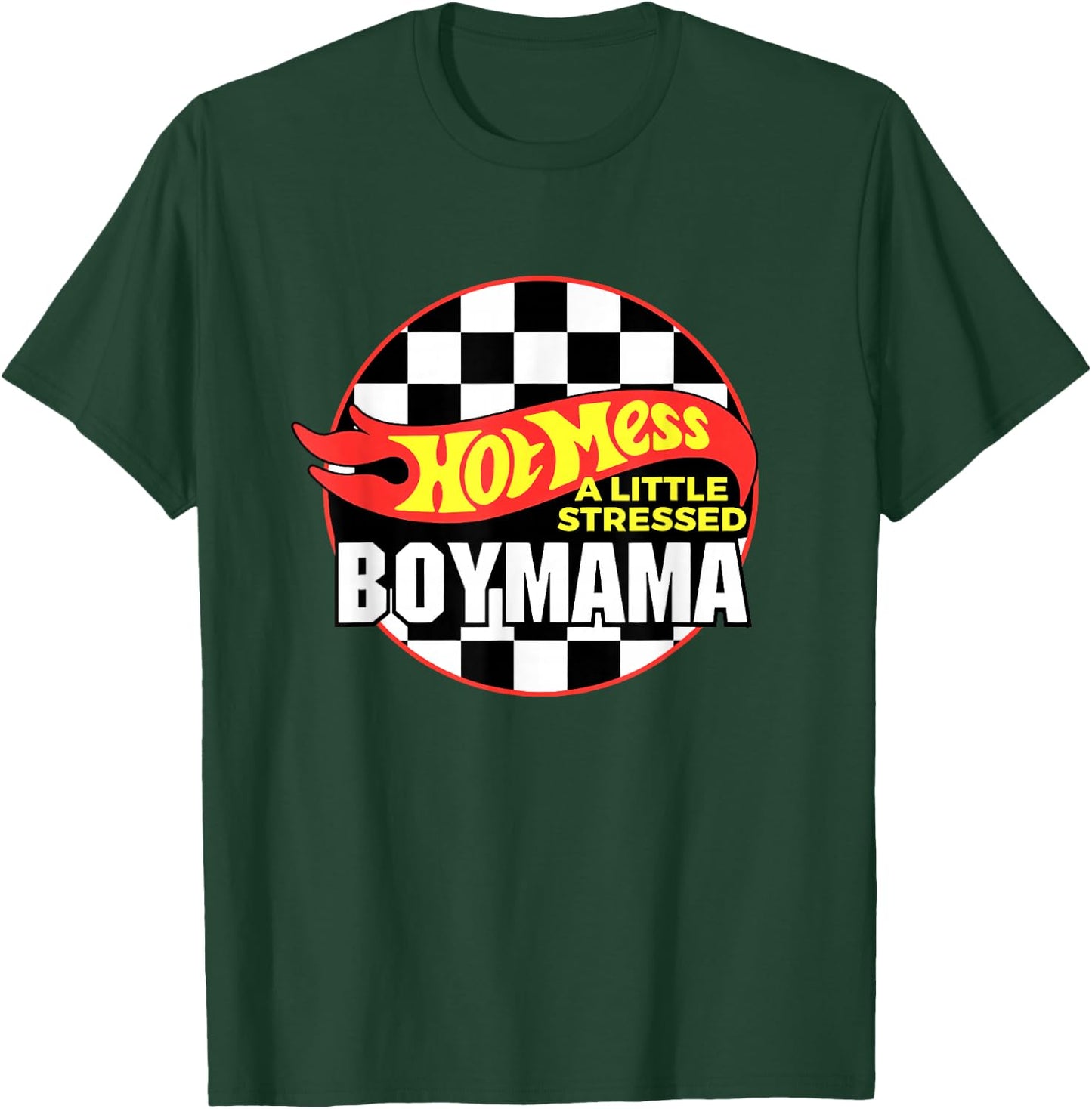 Gifts For Mom Hot Mess A Little Stressed Boy Mama T-Shirt - T-Shirt | Forest